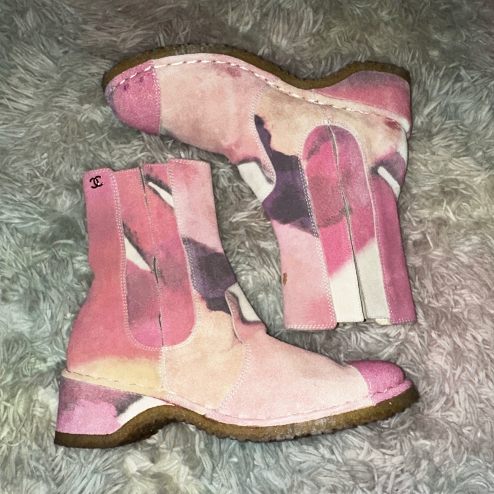 Chanel Tie-Dye Effect Boots Size 37 - Picture 2 of 10